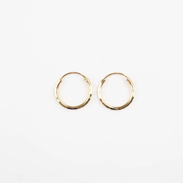 Sterling silver gold plated small round hoop