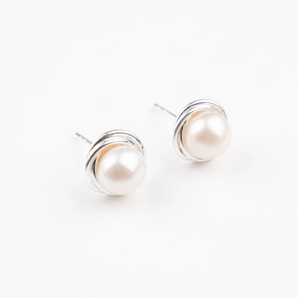 Sterling Silver Fresh Water Pearl Stud Earrings