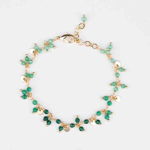 Green apatite ombre cluster bracelet