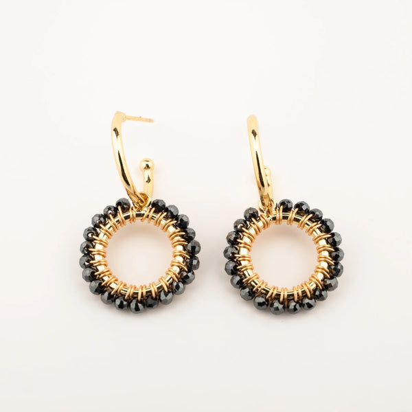 Forward facing circle earrings in lolite ST