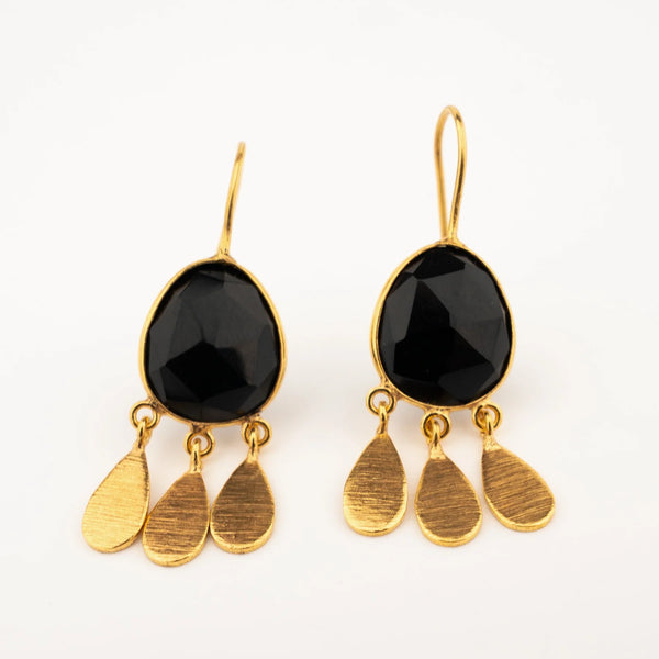 Onyx Bezel Earrings