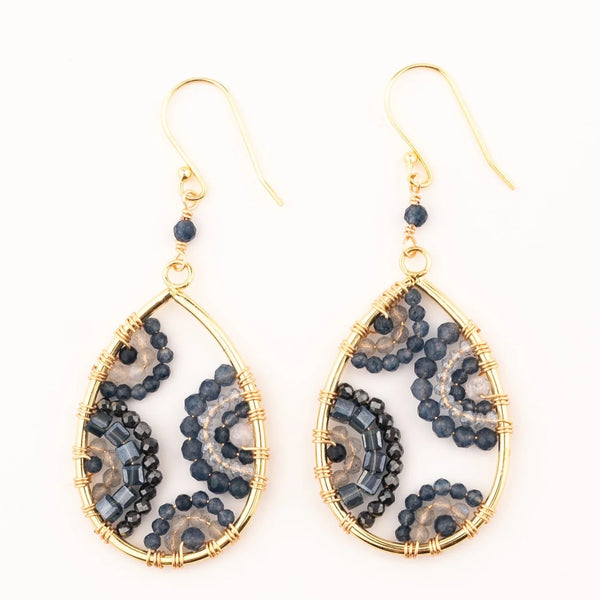 Onyx Crescent Earrings Small